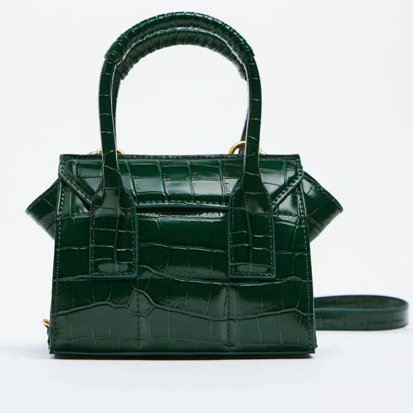 NWT Animal Print Mini Crossbody Bag Green - Picture 2 of 4